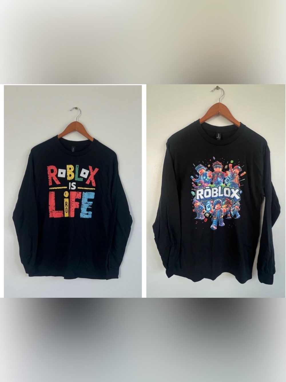 ✨MAKE OFFER✨ Men’s Black Long Sleeve ROBLOX Graphic T-shirt Bundle